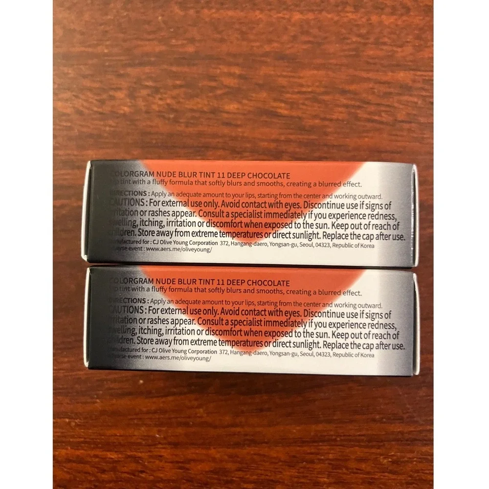 Colorgram Nude Blur Tint 11 Deep Chocolate Red Bomb Lip Tint Set of 2 New